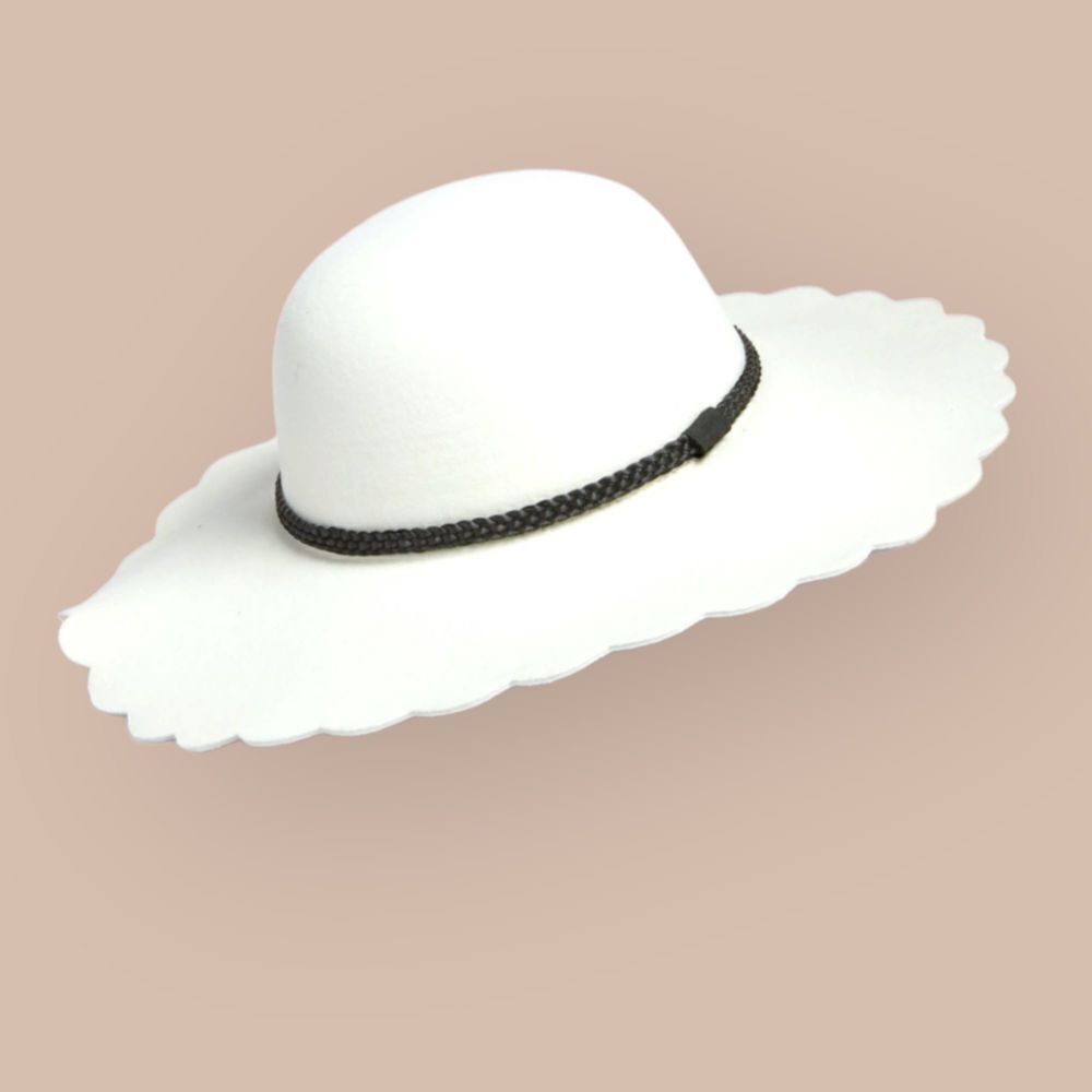 NWT Nordstrom BP. Women's Scallop Wide Brim Felt Hat- One Size - Ivory